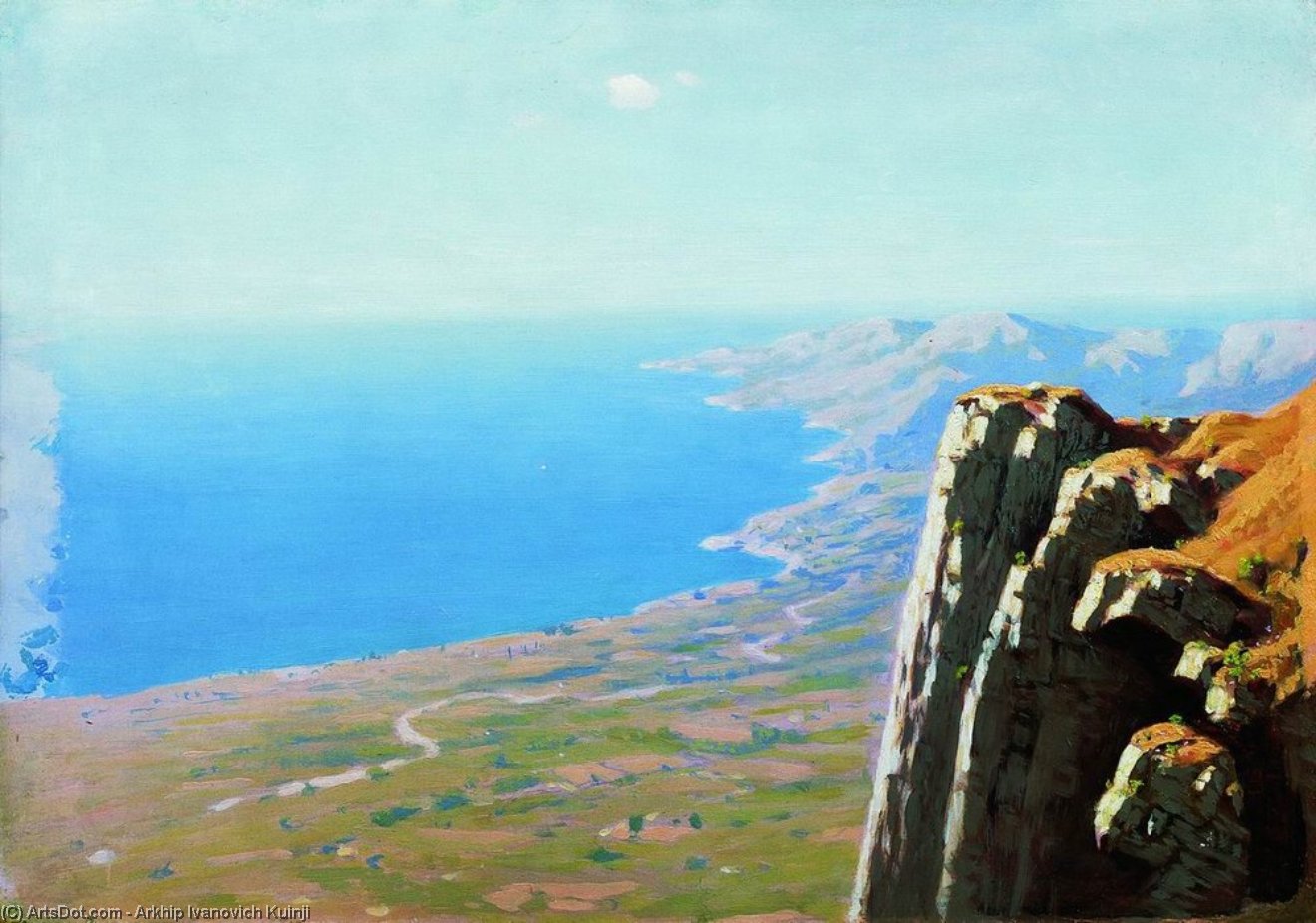Wikioo.org - The Encyclopedia of Fine Arts - Painting, Artwork by Arkhip Ivanovich Kuinji - Coast of the sea with a rock