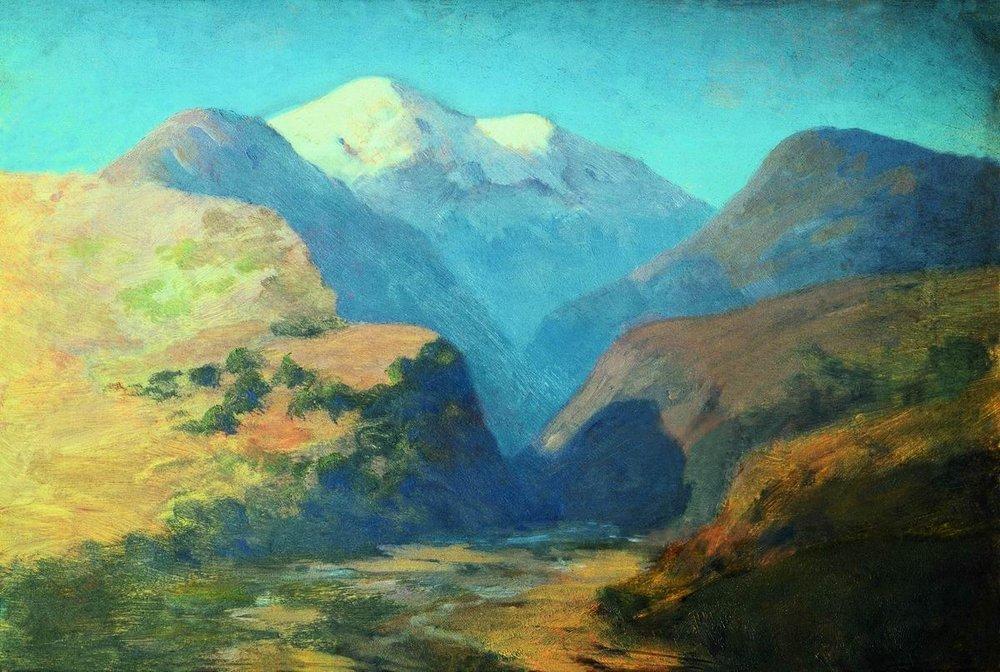 Wikioo.org - สารานุกรมวิจิตรศิลป์ - จิตรกรรม Arkhip Ivanovich Kuinji - Snowy mountain peaks. Caucasus.