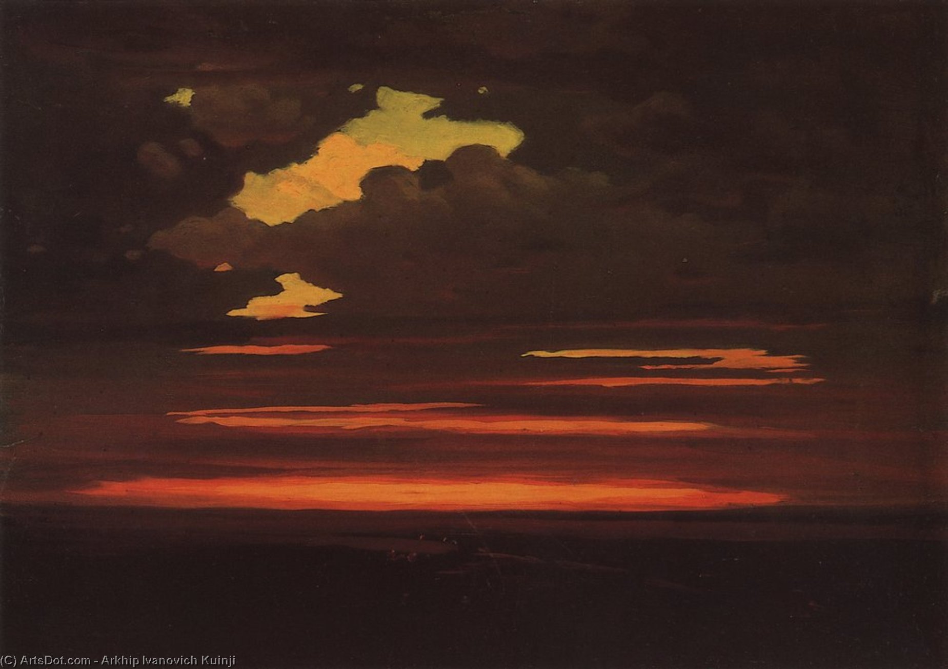 Wikioo.org - The Encyclopedia of Fine Arts - Painting, Artwork by Arkhip Ivanovich Kuinji - Clouds
