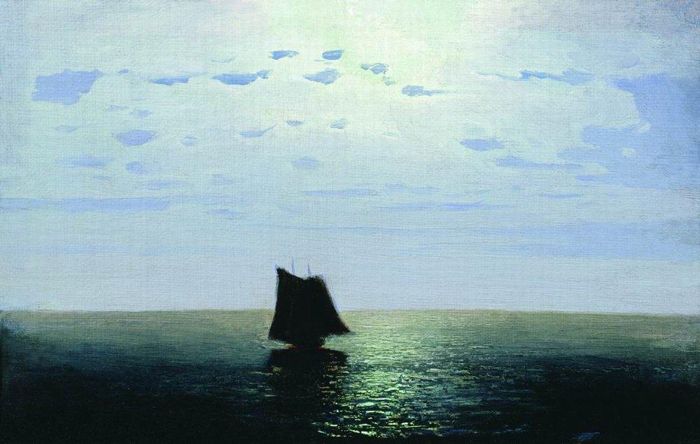 Wikioo.org - The Encyclopedia of Fine Arts - Painting, Artwork by Arkhip Ivanovich Kuinji - Moonlight Night on the Sea