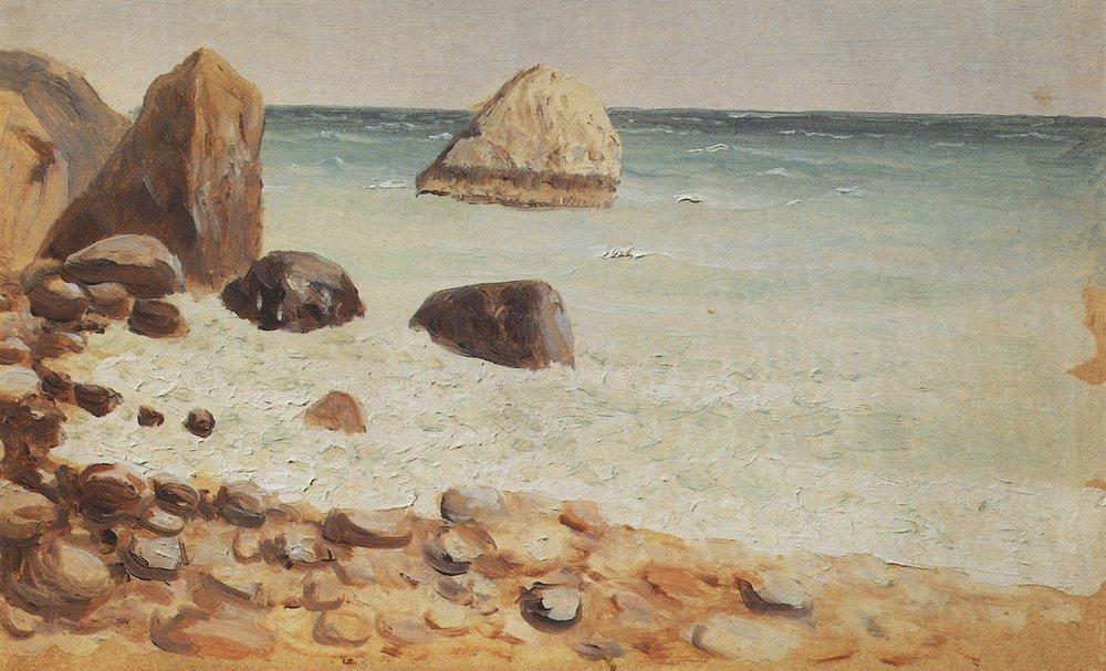 Wikioo.org - The Encyclopedia of Fine Arts - Painting, Artwork by Arkhip Ivanovich Kuinji - Rocky seashore. Crimea