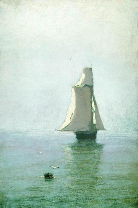 Wikioo.org - The Encyclopedia of Fine Arts - Painting, Artwork by Arkhip Ivanovich Kuinji - The Sea with a Sailing Ship