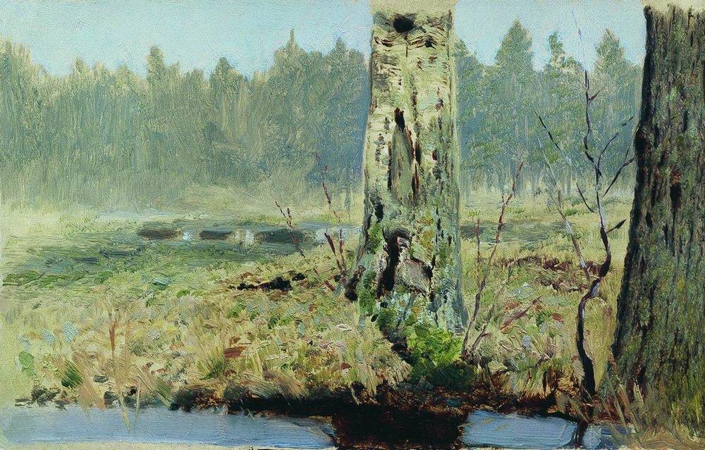 Wikioo.org - The Encyclopedia of Fine Arts - Painting, Artwork by Arkhip Ivanovich Kuinji - Trunks of trees