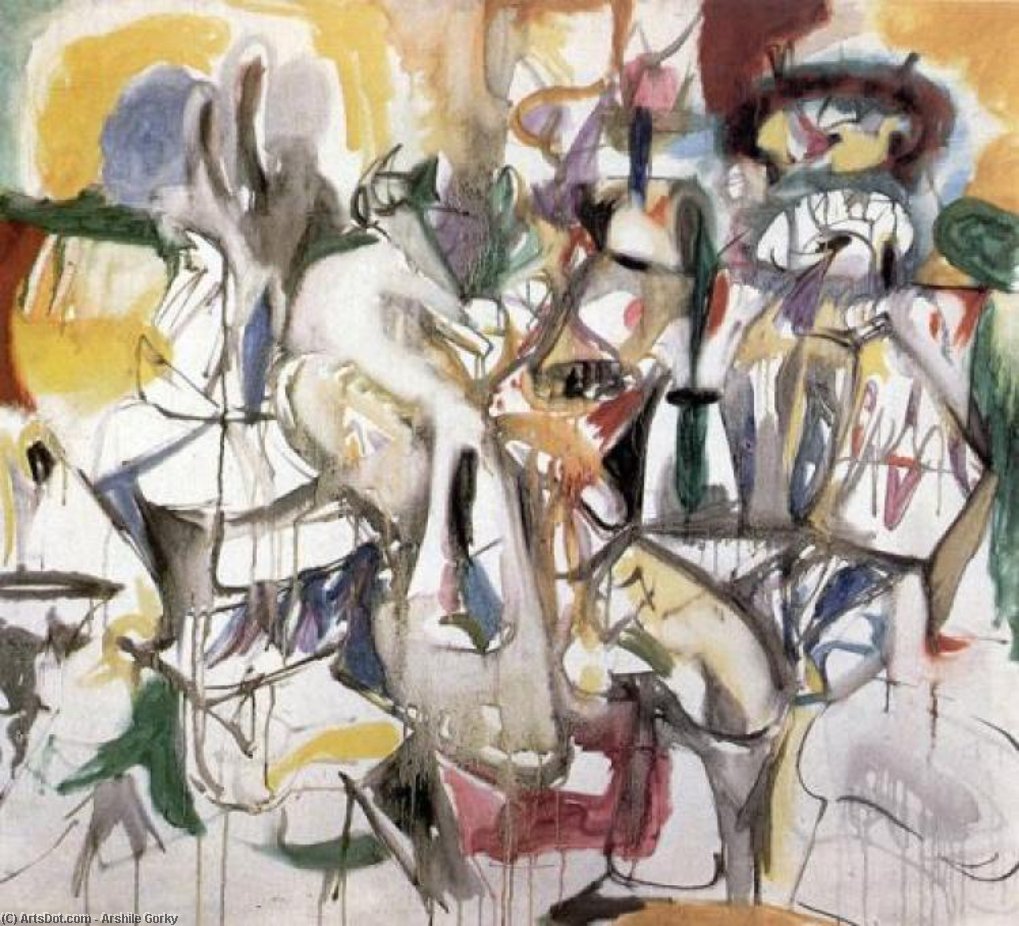 Wikioo.org - The Encyclopedia of Fine Arts - Painting, Artwork by Arshile Gorky - How My Mother's Embroidered Apron Unfolds in My Life