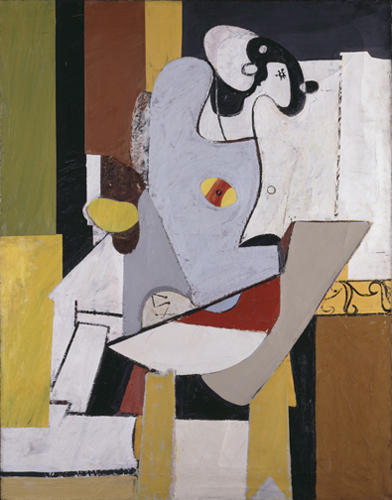 Wikioo.org - The Encyclopedia of Fine Arts - Painting, Artwork by Arshile Gorky - Blue Figure in a Chair