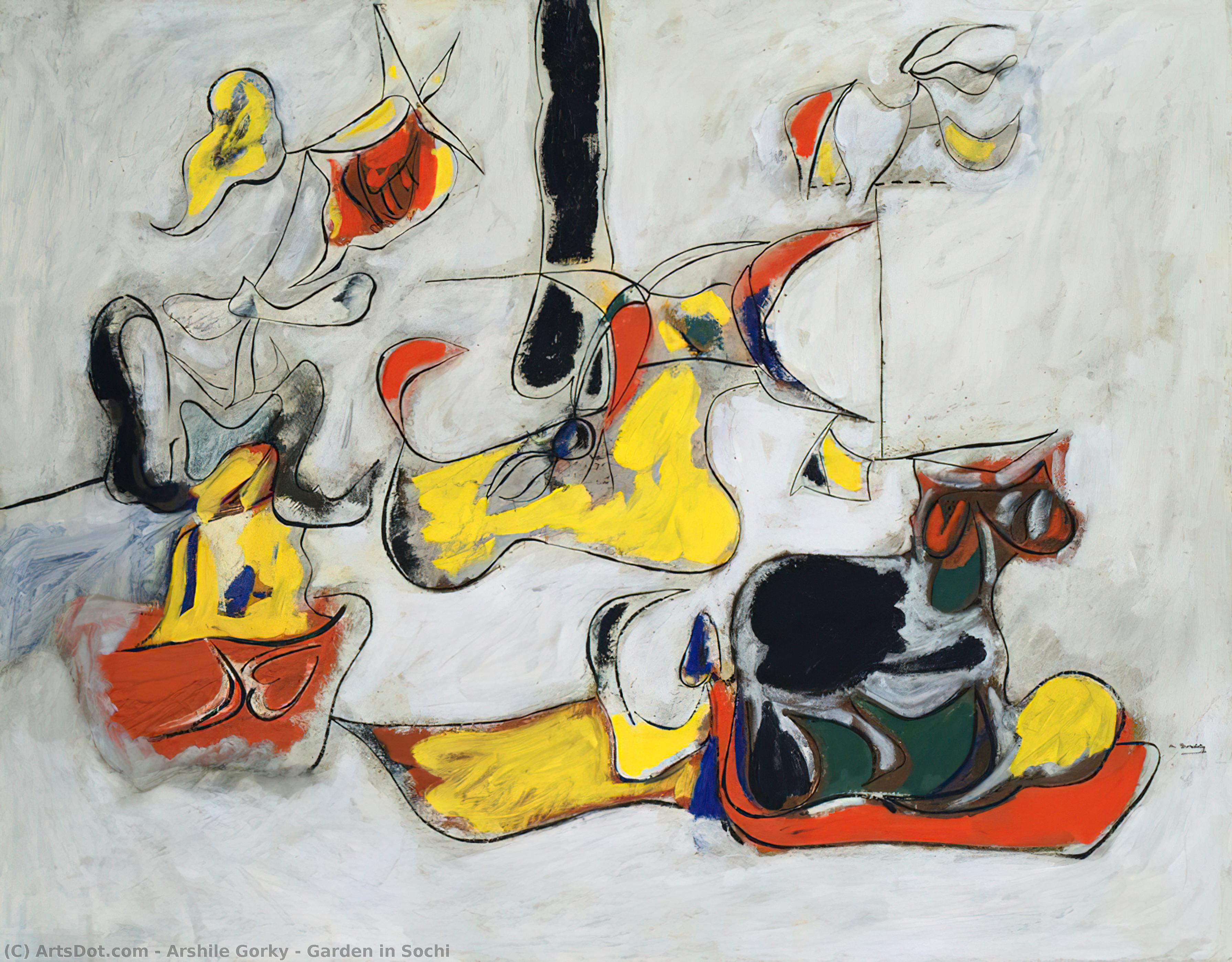 Wikioo.org - The Encyclopedia of Fine Arts - Painting, Artwork by Arshile Gorky - Garden in Sochi