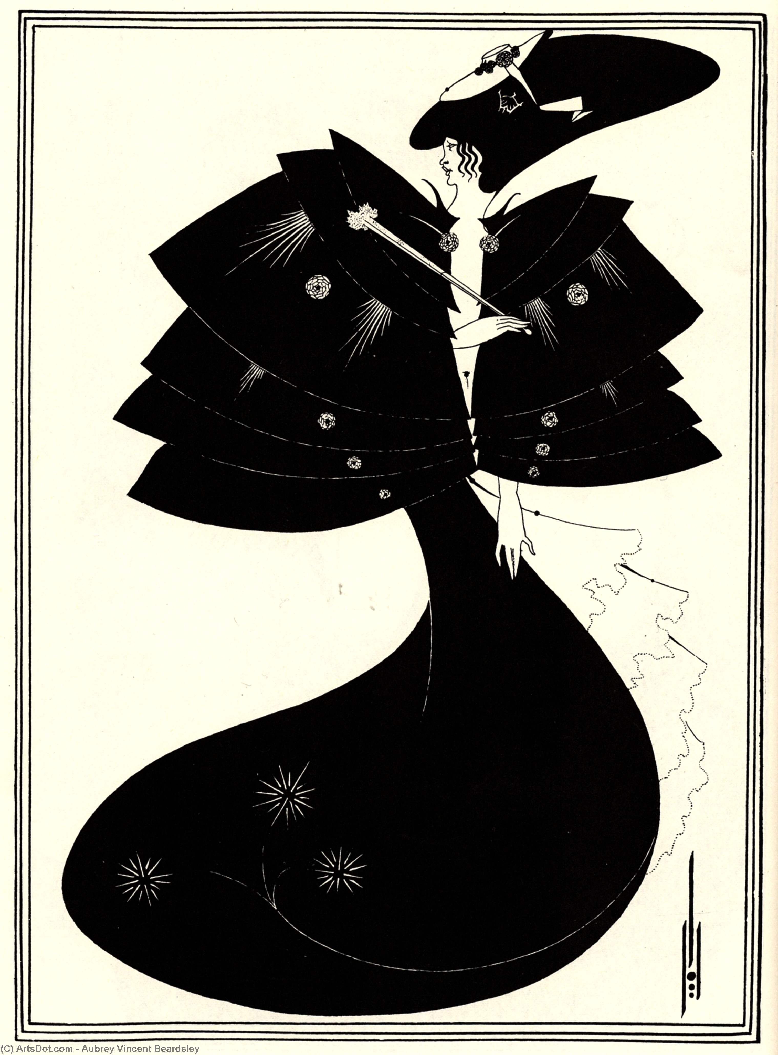 Wikioo.org - The Encyclopedia of Fine Arts - Painting, Artwork by Aubrey Vincent Beardsley - The Black Cape