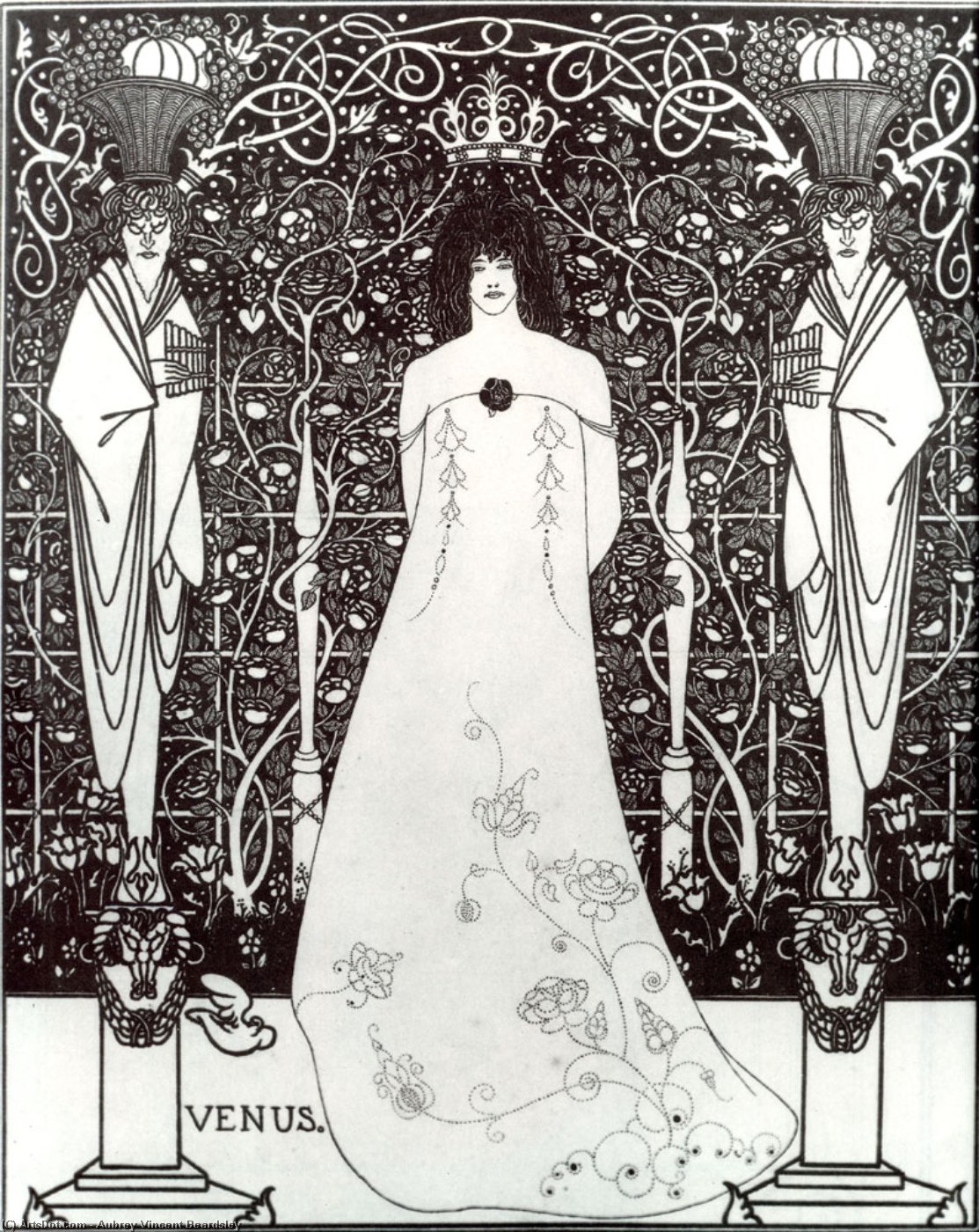 Wikioo.org - The Encyclopedia of Fine Arts - Painting, Artwork by Aubrey Vincent Beardsley - Frontispiece for 'Venus and Tannhauser'