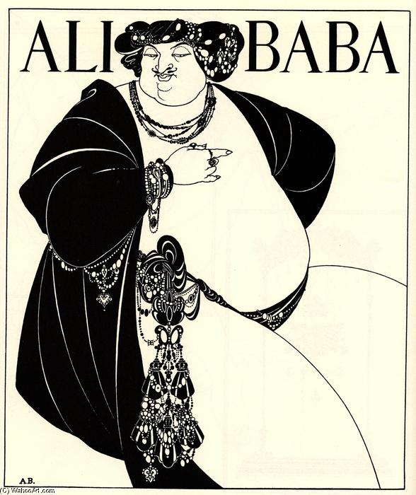 WikiOO.org - Encyclopedia of Fine Arts - Lukisan, Artwork Aubrey Vincent Beardsley - Cover Design for Ali Baba