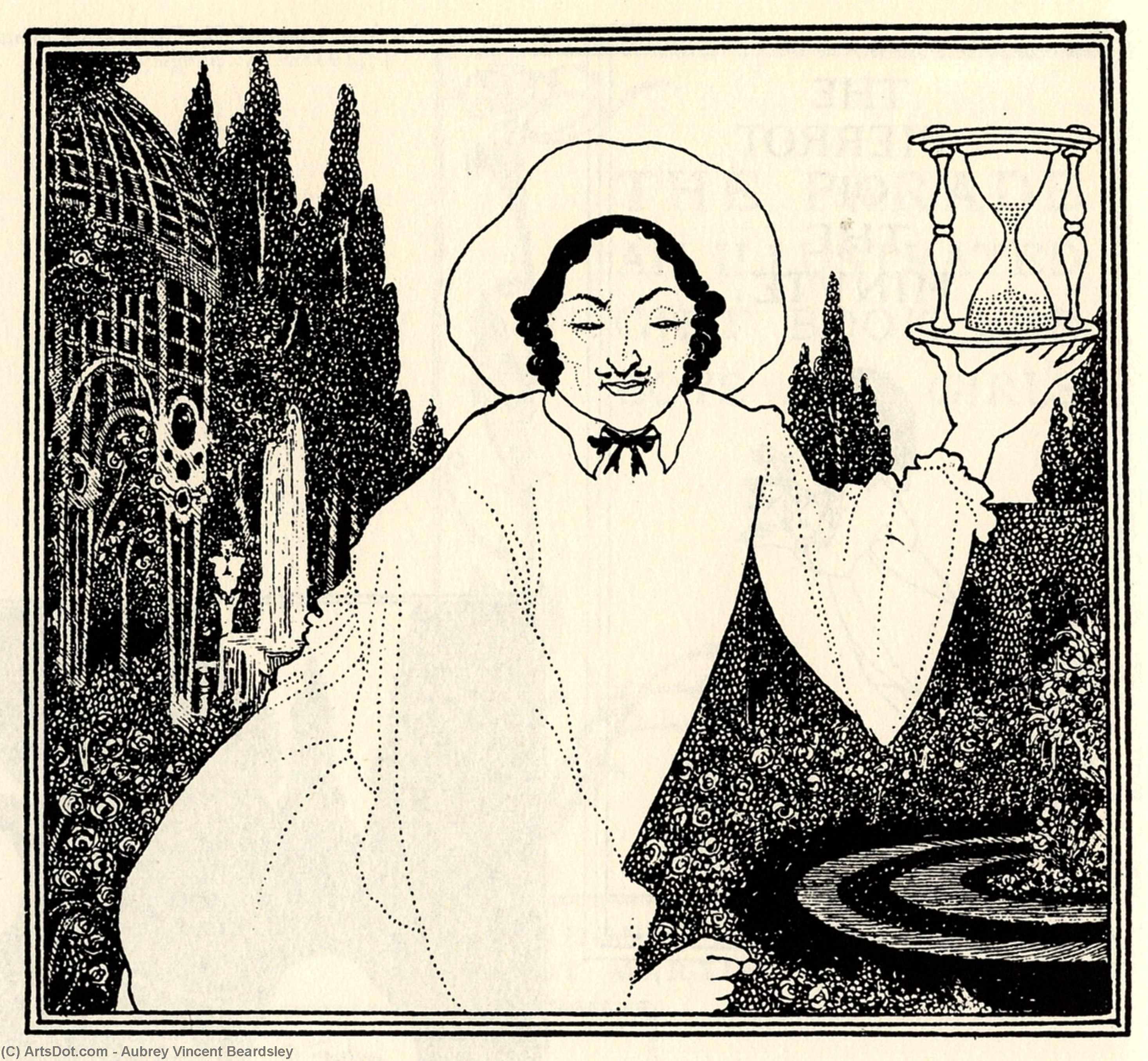 WikiOO.org - Encyclopedia of Fine Arts - Maalaus, taideteos Aubrey Vincent Beardsley - Cover design to 'The Pierrot of the Minute'