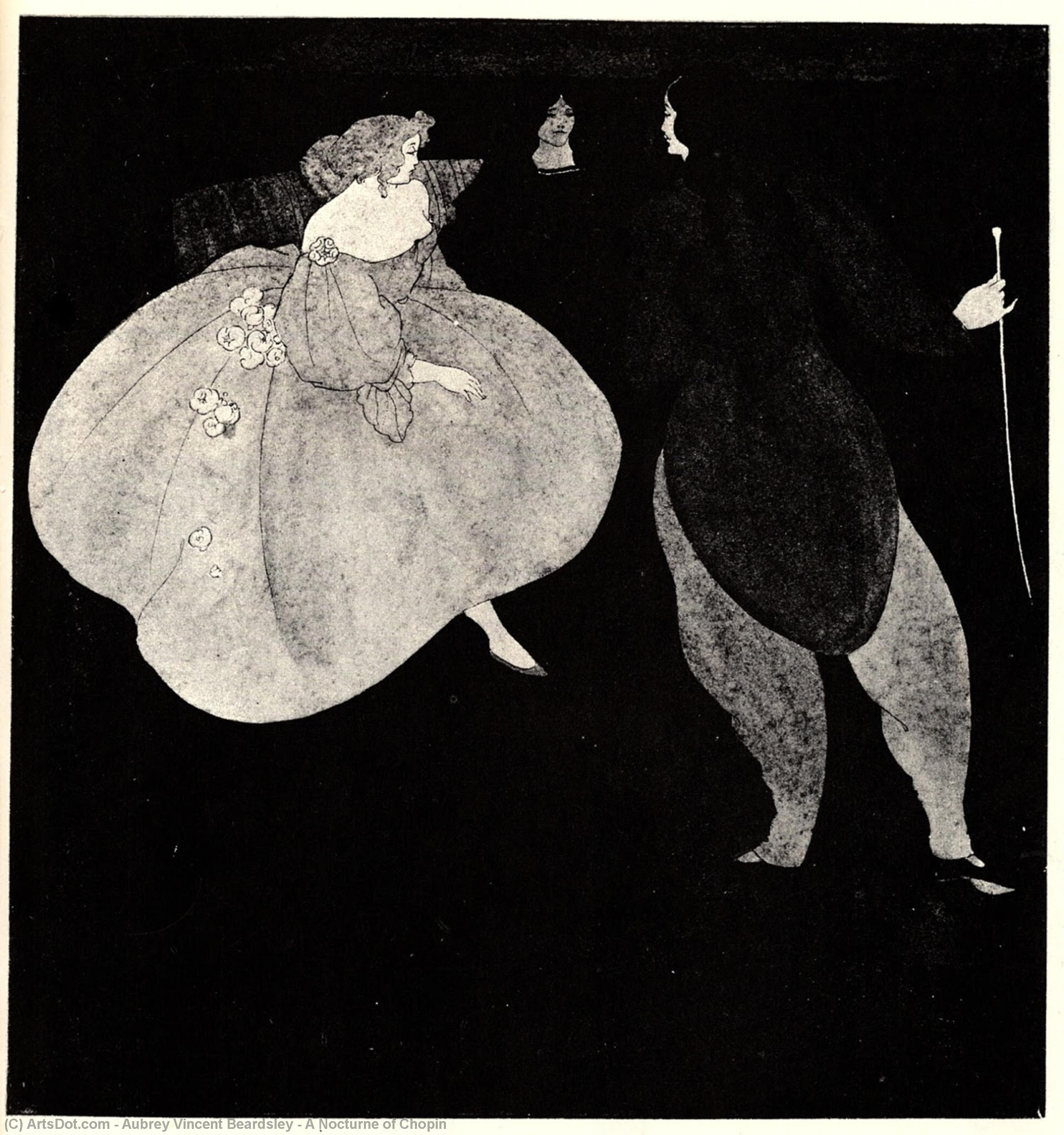 Wikioo.org - The Encyclopedia of Fine Arts - Painting, Artwork by Aubrey Vincent Beardsley - A Nocturne of Chopin