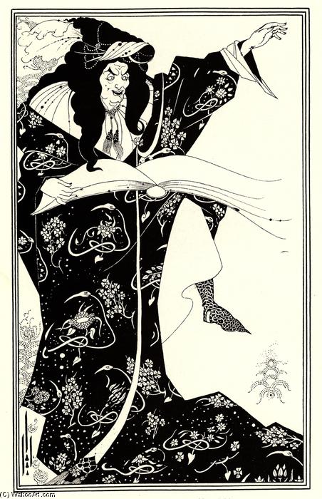 WikiOO.org - Encyclopedia of Fine Arts - Maalaus, taideteos Aubrey Vincent Beardsley - Design for a Frontispiece to 'Virgilius the Sorcerer'