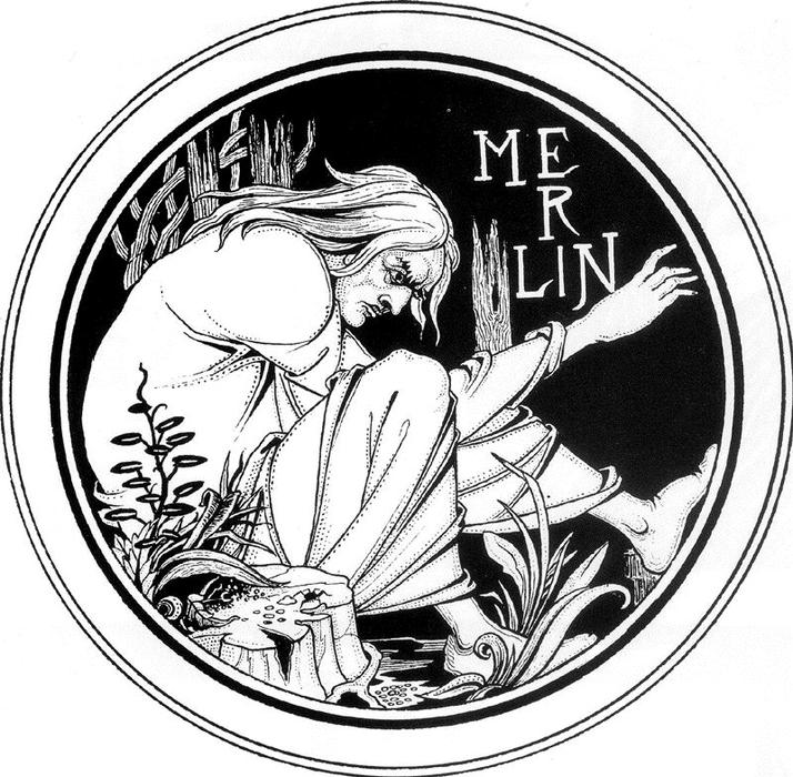 WikiOO.org - Encyclopedia of Fine Arts - Maalaus, taideteos Aubrey Vincent Beardsley - Merlin