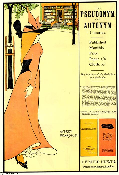 Wikioo.org - The Encyclopedia of Fine Arts - Painting, Artwork by Aubrey Vincent Beardsley - Publicity poster for 'The Yellow Book'