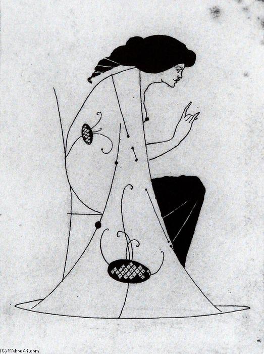 WikiOO.org - Encyclopedia of Fine Arts - Malba, Artwork Aubrey Vincent Beardsley - Seated Lady