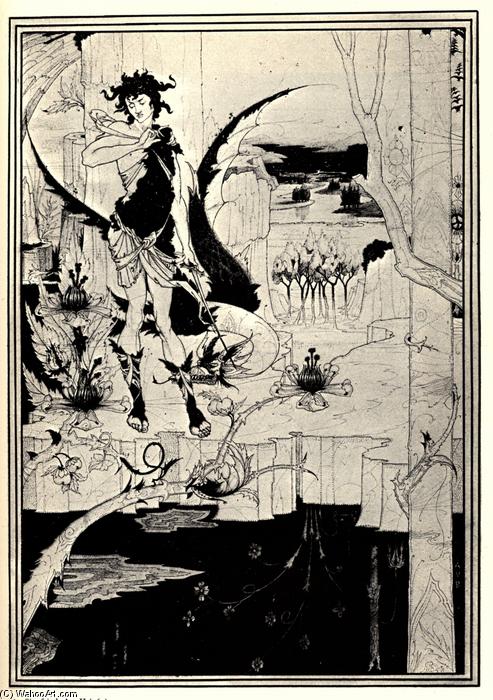 WikiOO.org - Енциклопедія образотворчого мистецтва - Живопис, Картини
 Aubrey Vincent Beardsley - Siegfried illustration, act II
