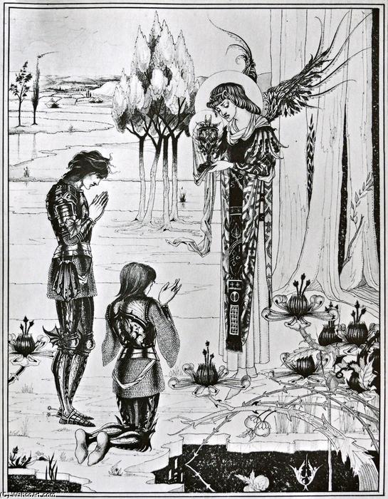 WikiOO.org - Enciklopedija dailės - Tapyba, meno kuriniai Aubrey Vincent Beardsley - The achieving of the Sangreal