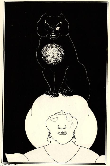 Wikoo.org - موسوعة الفنون الجميلة - اللوحة، العمل الفني Aubrey Vincent Beardsley - The Black Cat