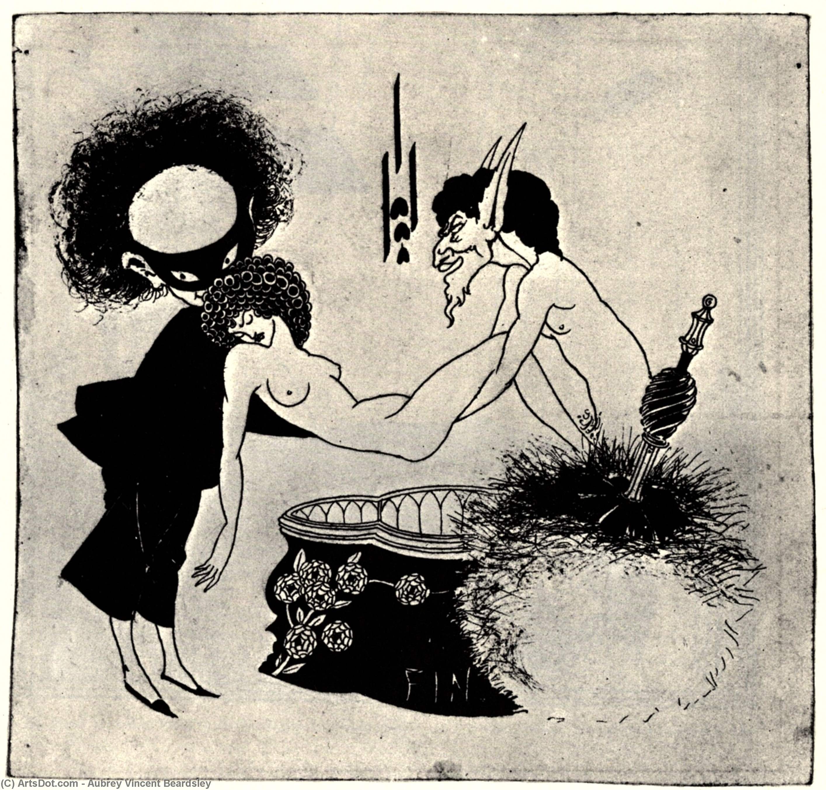 Wikioo.org - The Encyclopedia of Fine Arts - Painting, Artwork by Aubrey Vincent Beardsley - The Burial of Salome