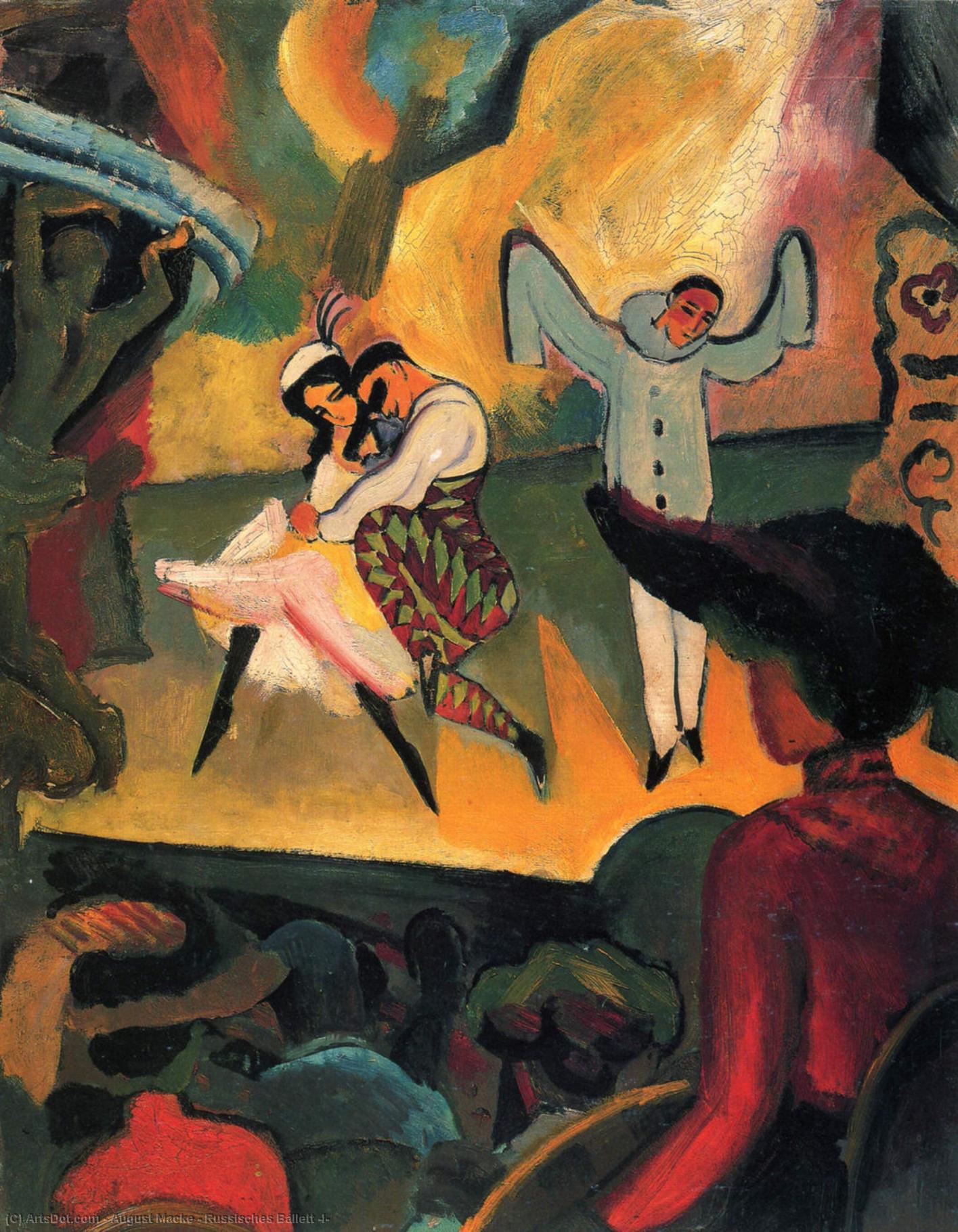 WikiOO.org - Encyclopedia of Fine Arts - Maleri, Artwork August Macke - Russisches Ballett (I)
