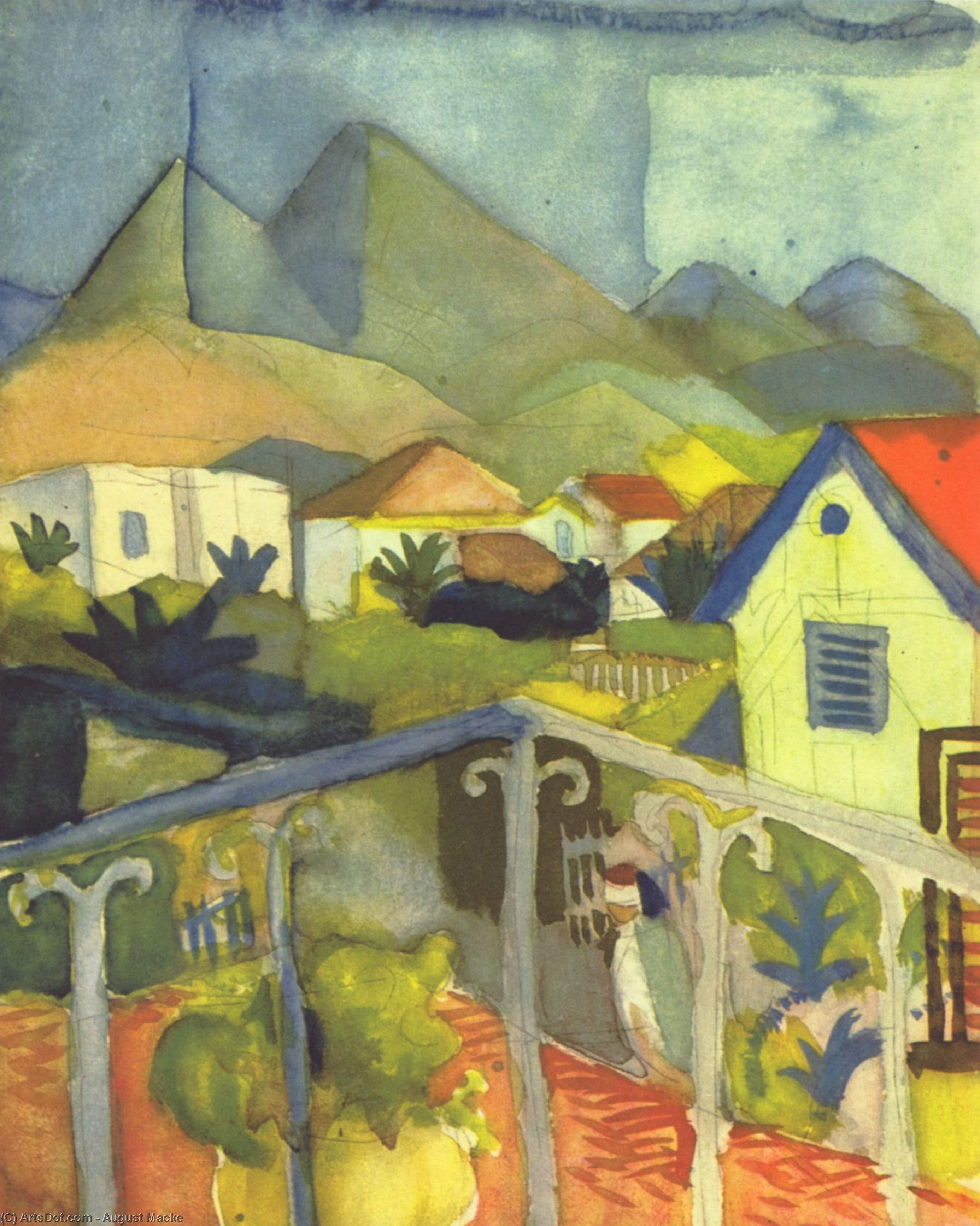 Wikioo.org - The Encyclopedia of Fine Arts - Painting, Artwork by August Macke - St. Germain near Tunis