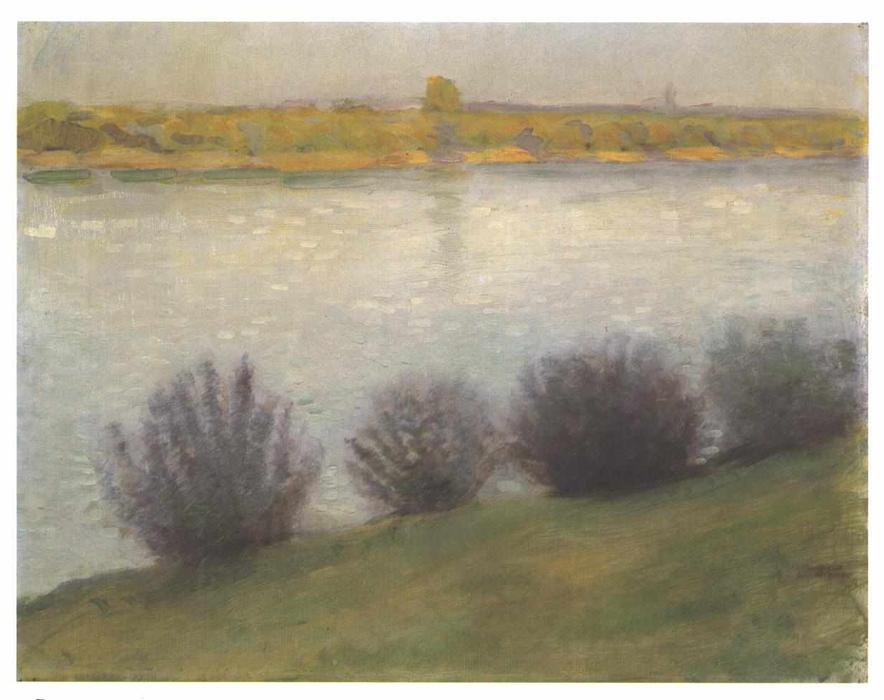 WikiOO.org - Εγκυκλοπαίδεια Καλών Τεχνών - Ζωγραφική, έργα τέχνης August Macke - At the Rhine near Hersel