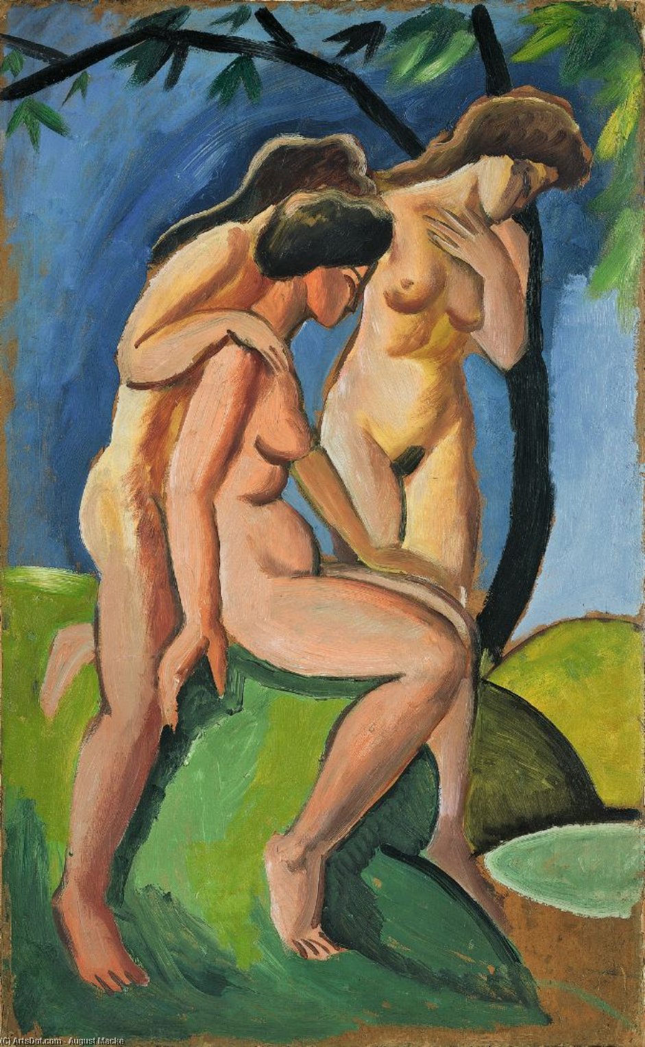 WikiOO.org - Encyclopedia of Fine Arts - Maleri, Artwork August Macke - Three acts