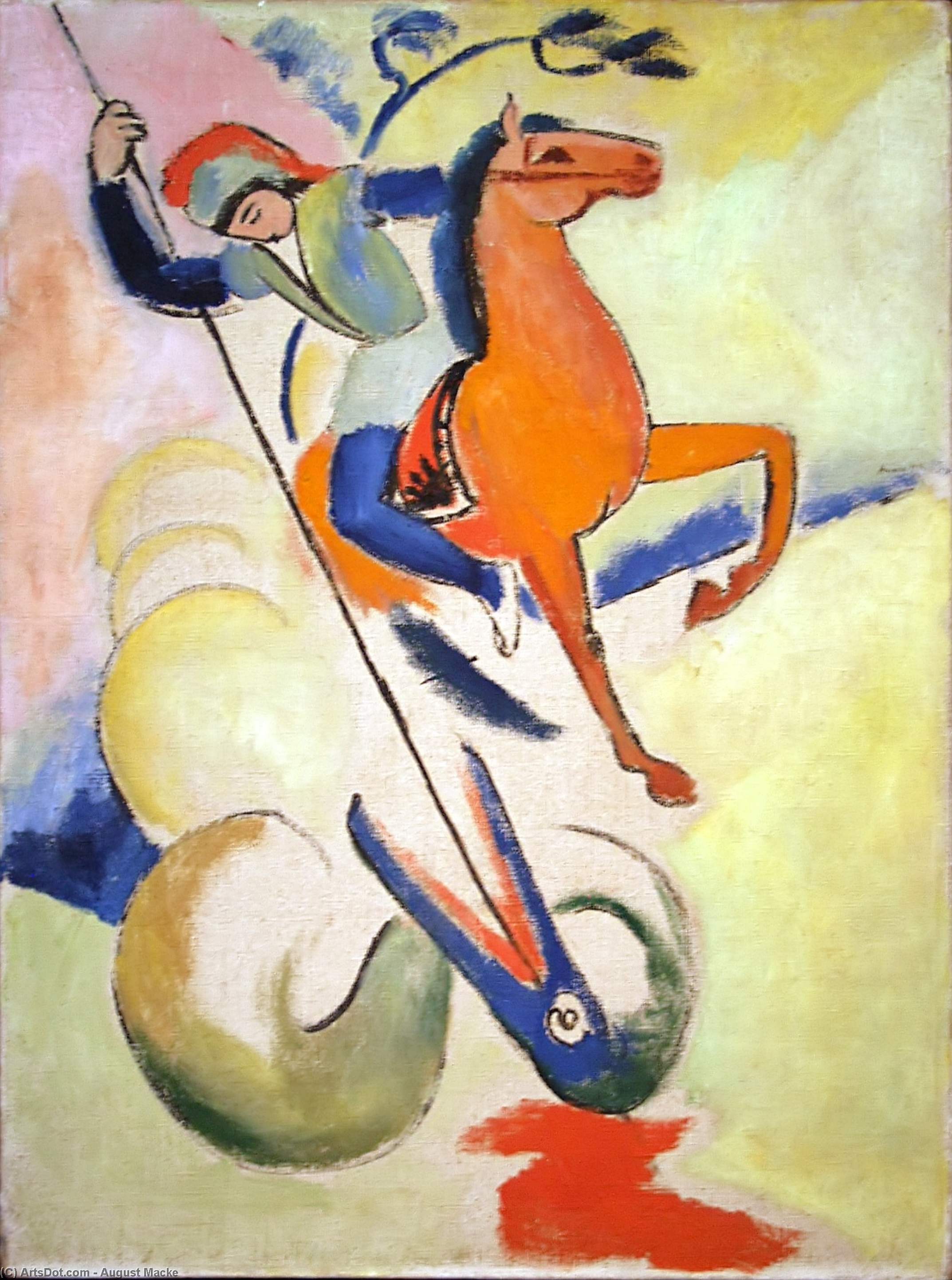 Wikioo.org - The Encyclopedia of Fine Arts - Painting, Artwork by August Macke - St. George