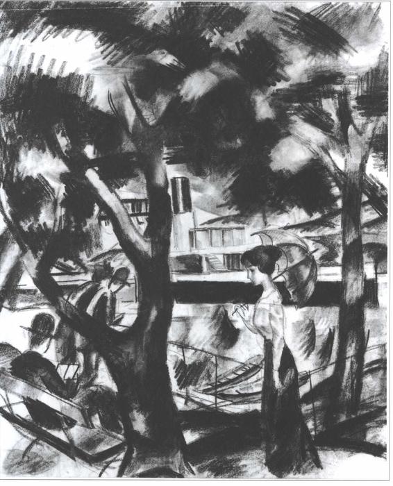 Wikioo.org - Bách khoa toàn thư về mỹ thuật - Vẽ tranh, Tác phẩm nghệ thuật August Macke - The way on the water