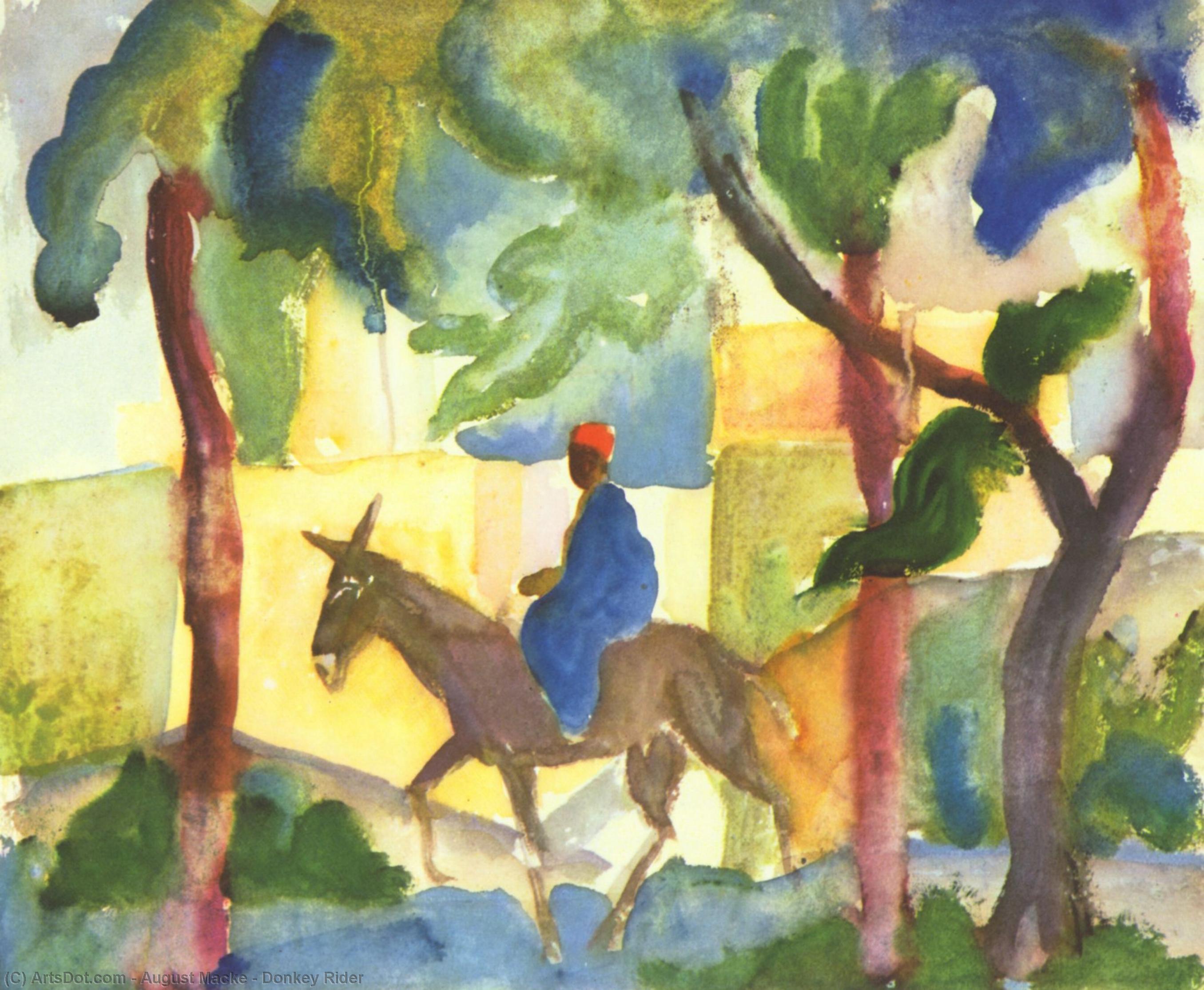 WikiOO.org - 백과 사전 - 회화, 삽화 August Macke - Donkey Rider