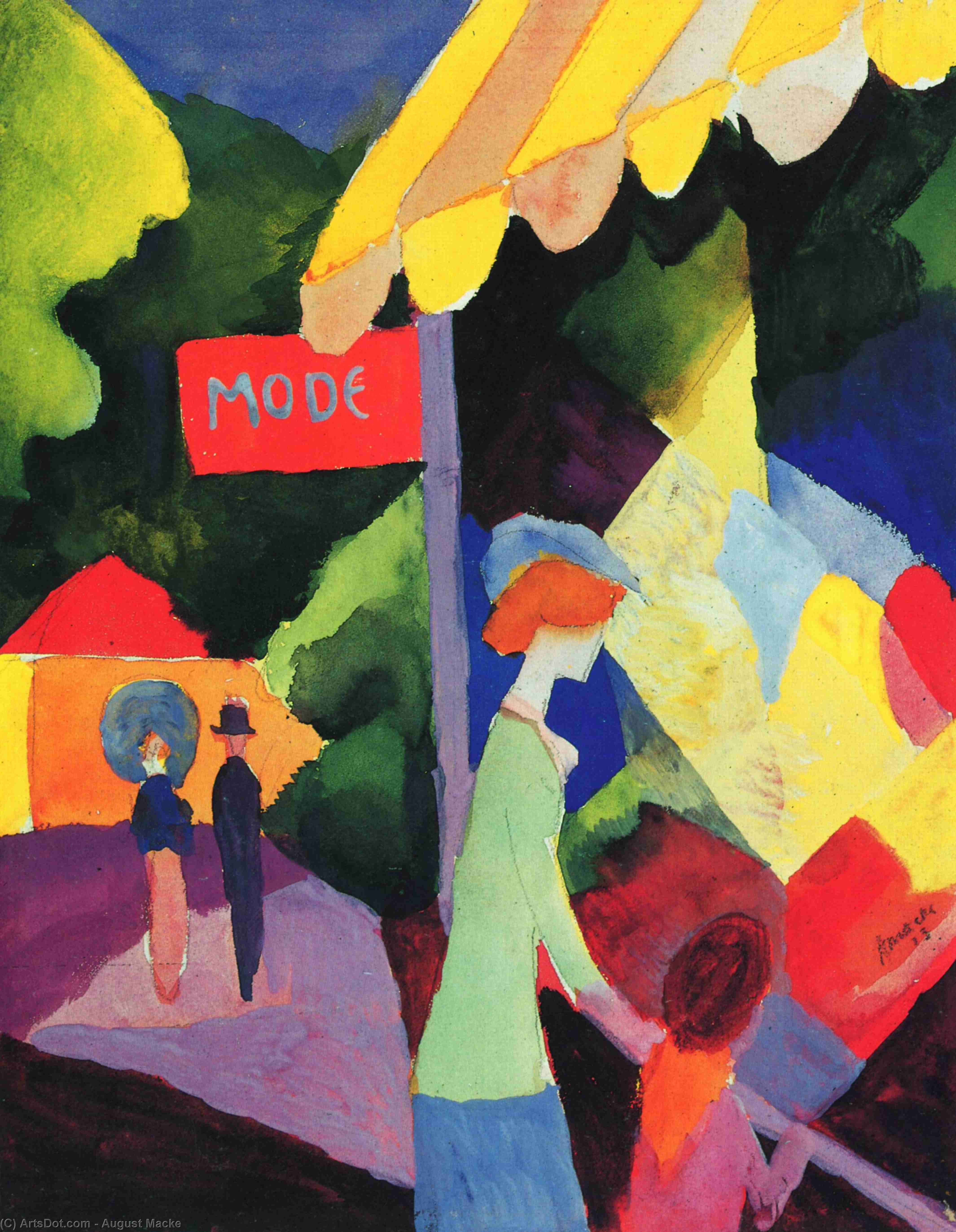 Wikioo.org - The Encyclopedia of Fine Arts - Painting, Artwork by August Macke - Fashion window