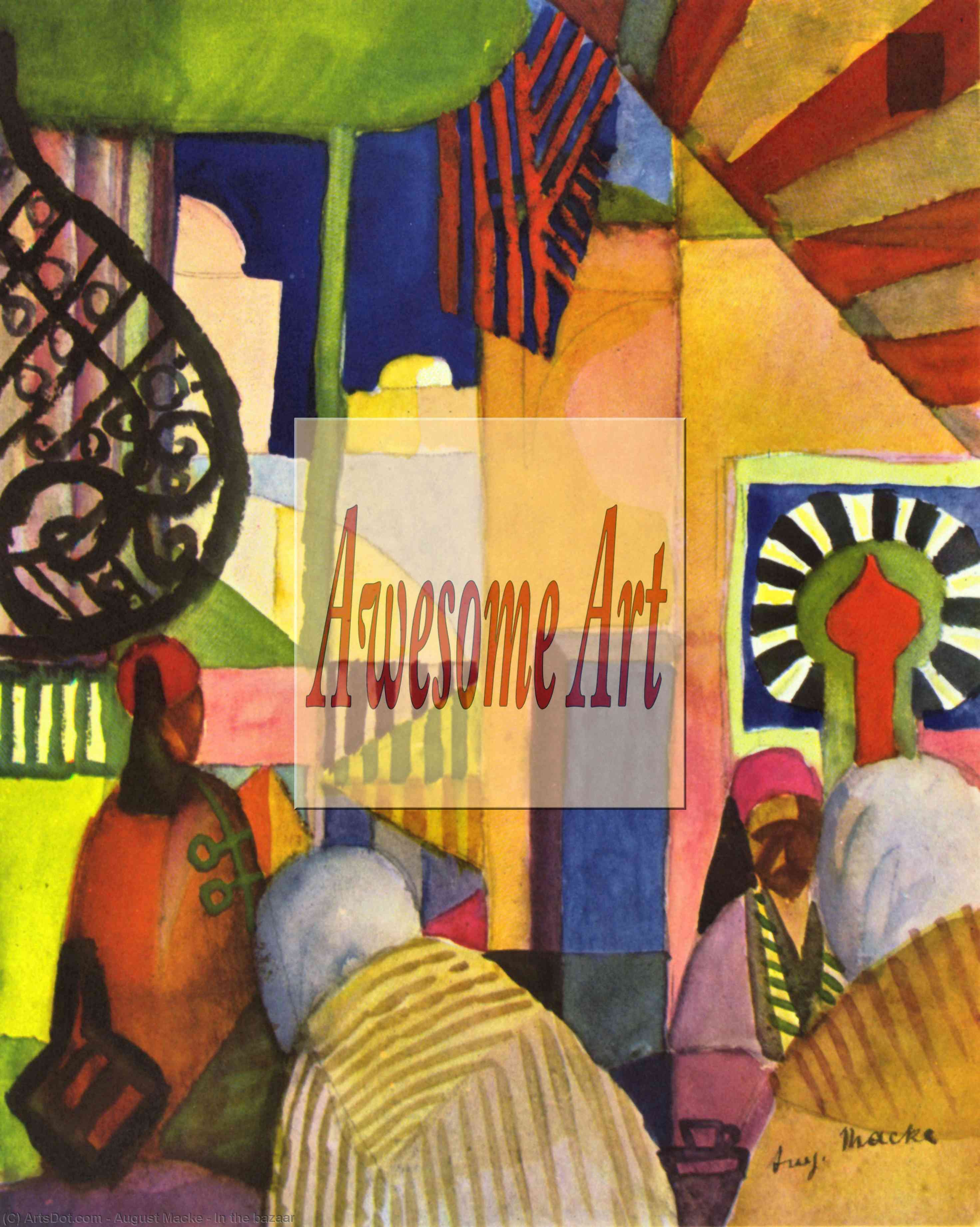 Wikioo.org - The Encyclopedia of Fine Arts - Painting, Artwork by August Macke - In the bazaar