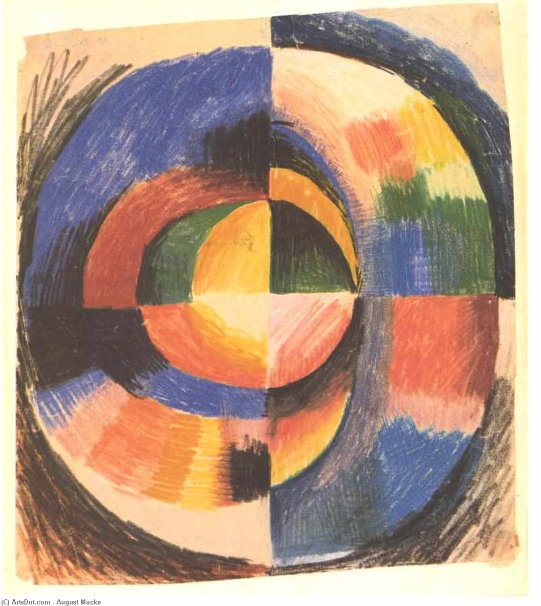 WikiOO.org - Encyclopedia of Fine Arts - Maleri, Artwork August Macke - Colour circle