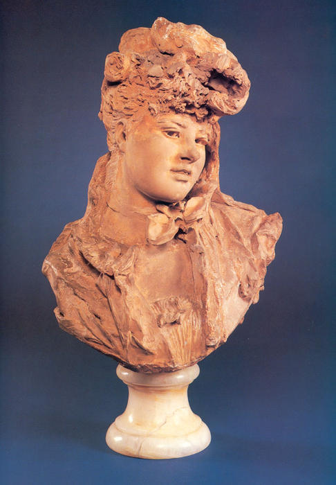 WikiOO.org - Encyclopedia of Fine Arts - Maleri, Artwork François Auguste René Rodin - Bust of a Smiling Woman
