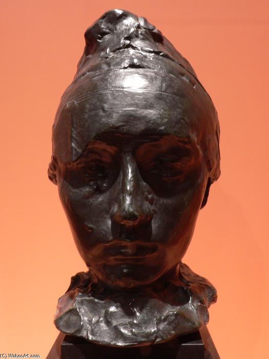 WikiOO.org - Enciklopedija dailės - Tapyba, meno kuriniai François Auguste René Rodin - Portrait of Camille Claudel with a Bonnet