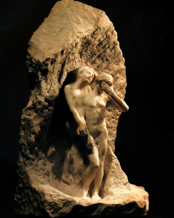 Wikioo.org - The Encyclopedia of Fine Arts - Painting, Artwork by François Auguste René Rodin - Adam and Eve expelled from Paradise
