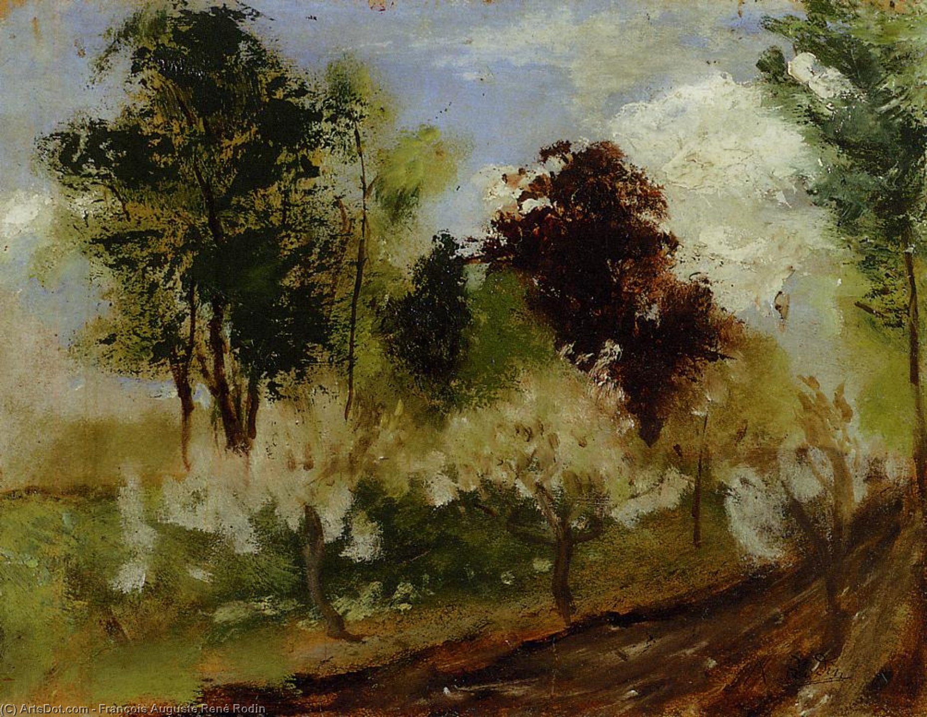 WikiOO.org - Encyclopedia of Fine Arts - Lukisan, Artwork François Auguste René Rodin - Belgian Landscape