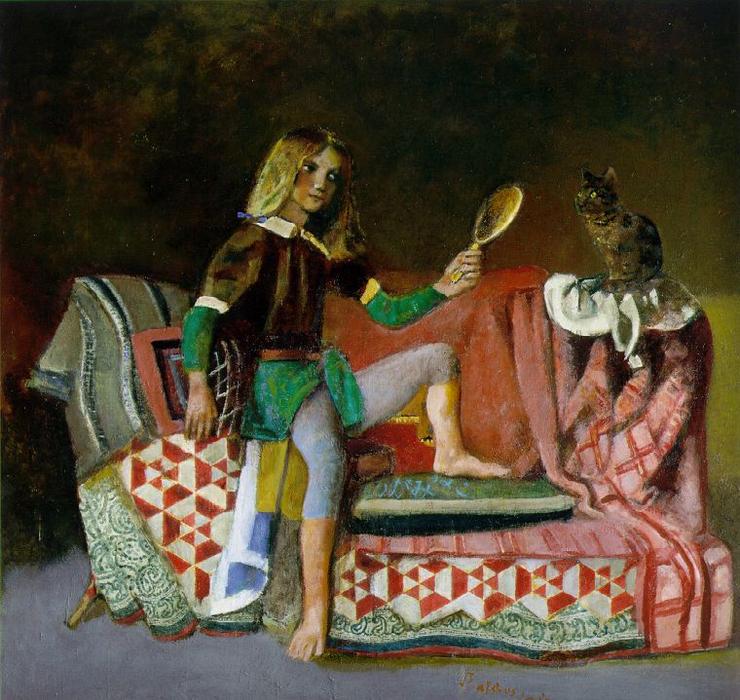 Wikioo.org - The Encyclopedia of Fine Arts - Painting, Artwork by Balthus (Balthasar Klossowski) - The Cat in the Mirror