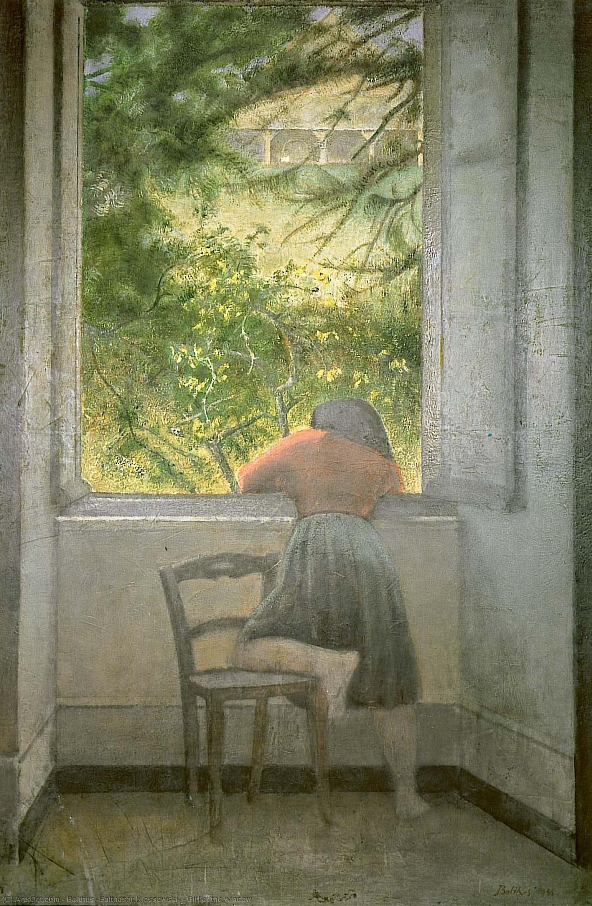 WikiOO.org - Εγκυκλοπαίδεια Καλών Τεχνών - Ζωγραφική, έργα τέχνης Balthus (Balthasar Klossowski) - Girl at the window