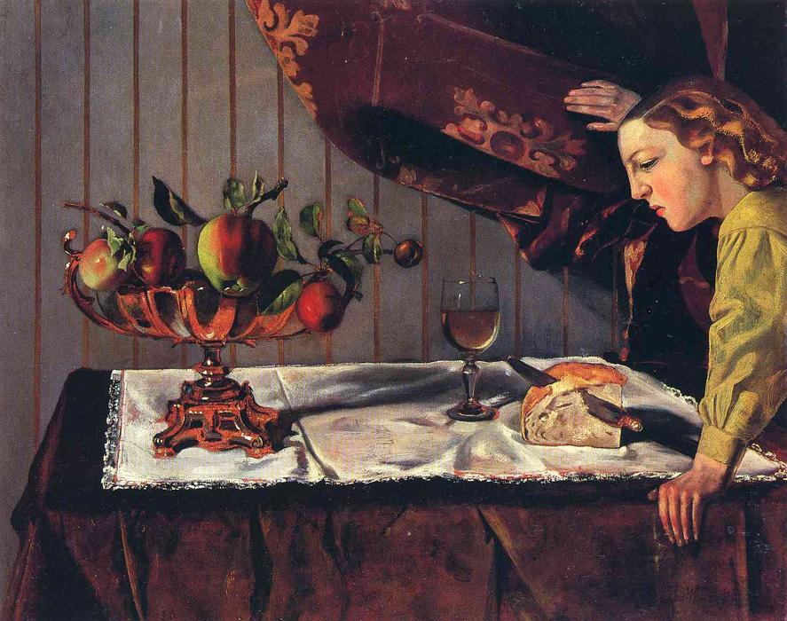 Wikioo.org – L'Encyclopédie des Beaux Arts - Peinture, Oeuvre de Balthus (Balthasar Klossowski) - nature morte avec a la figure