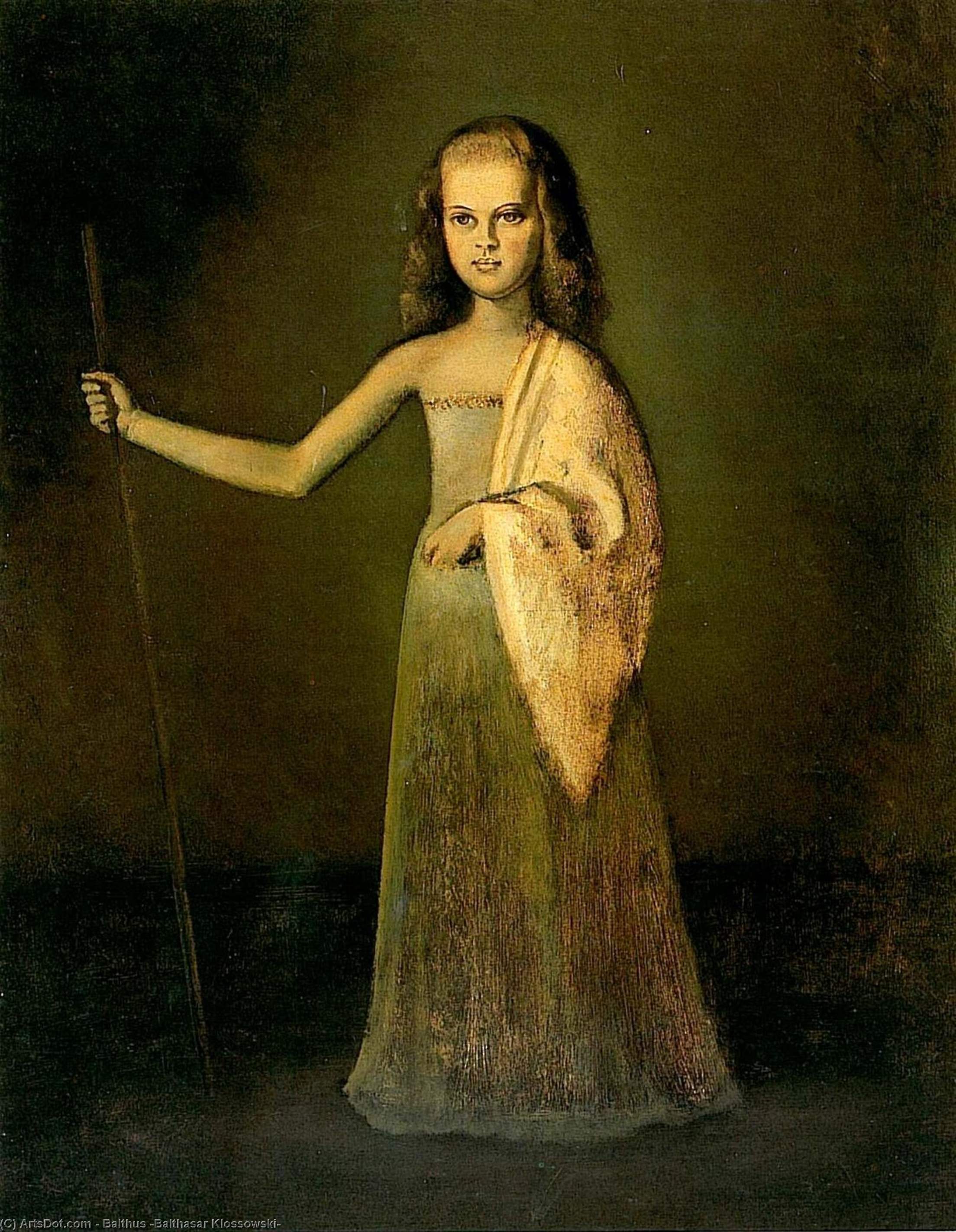 Wikoo.org - موسوعة الفنون الجميلة - اللوحة، العمل الفني Balthus (Balthasar Klossowski) - Princess Maria Volkonsky at the age of twelve