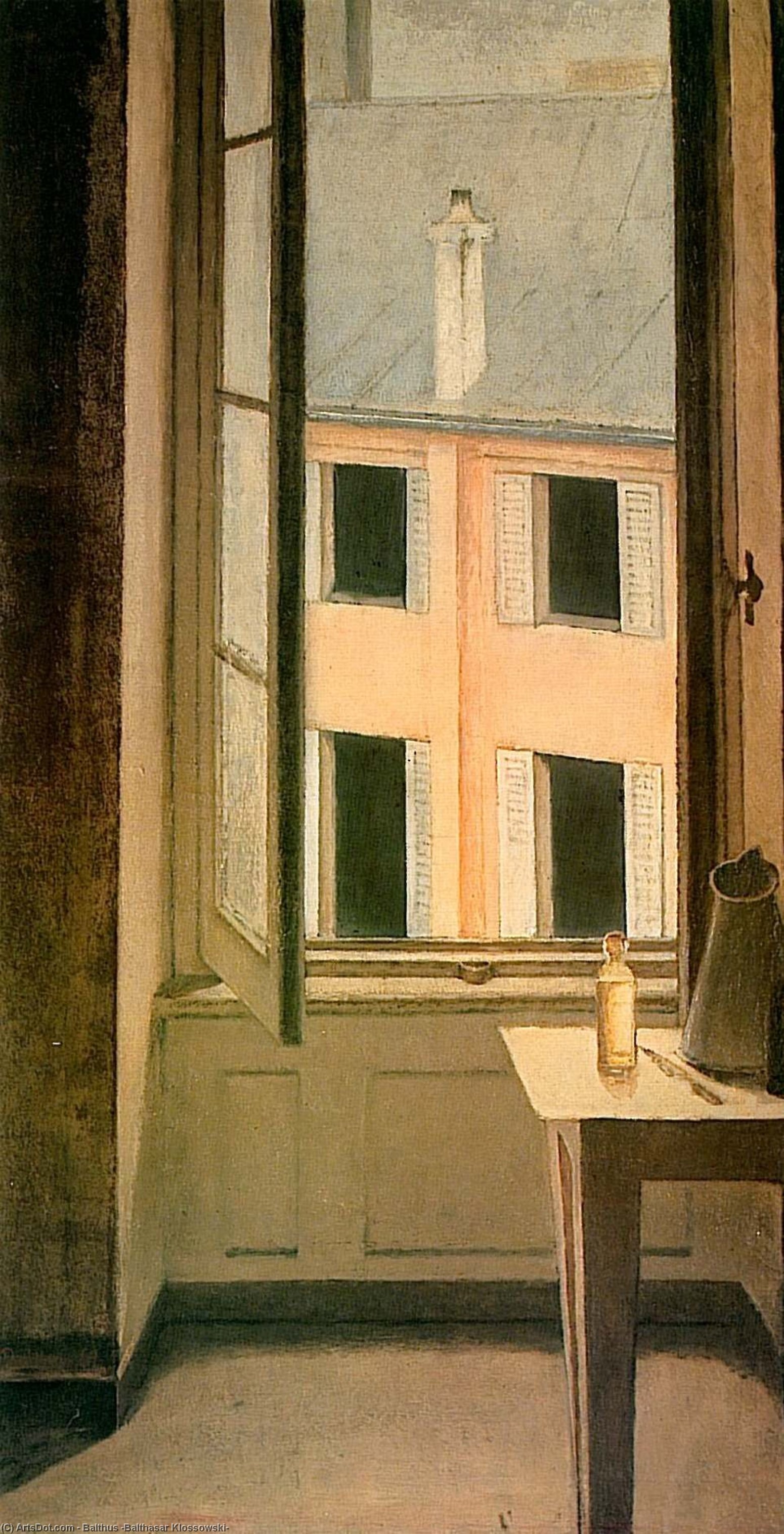 Wikioo.org - Die Enzyklopädie bildender Kunst - Malerei, Kunstwerk von Balthus (Balthasar Klossowski) - Fenster , Cour von Rohan