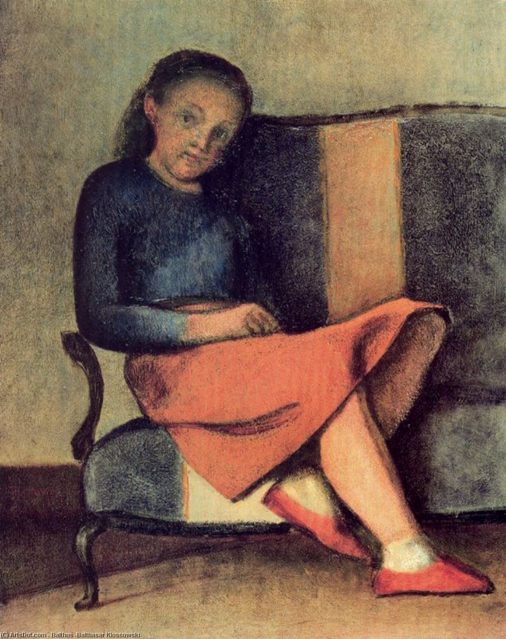 WikiOO.org – 美術百科全書 - 繪畫，作品 Balthus (Balthasar Klossowski) - 坐在科莱特