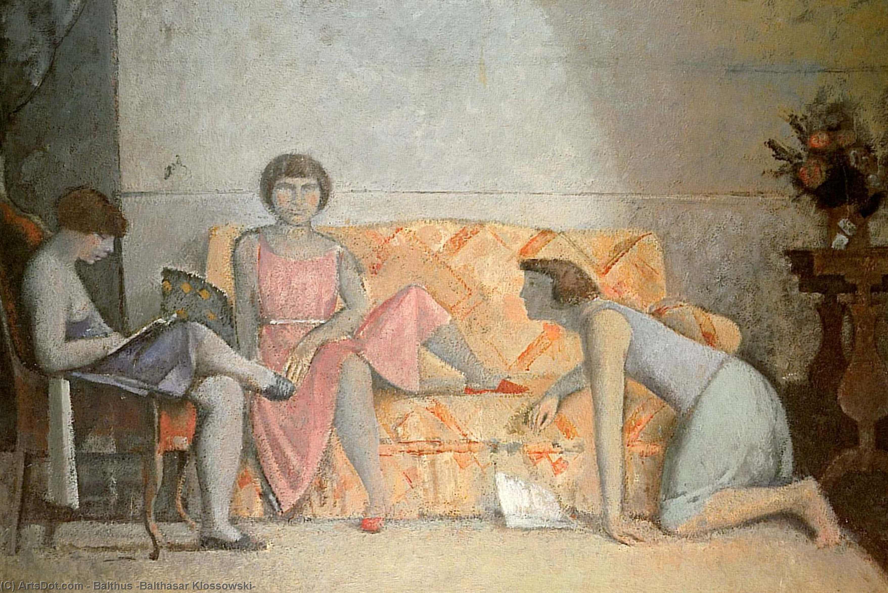 Wikioo.org - The Encyclopedia of Fine Arts - Painting, Artwork by Balthus (Balthasar Klossowski) - Three sisters