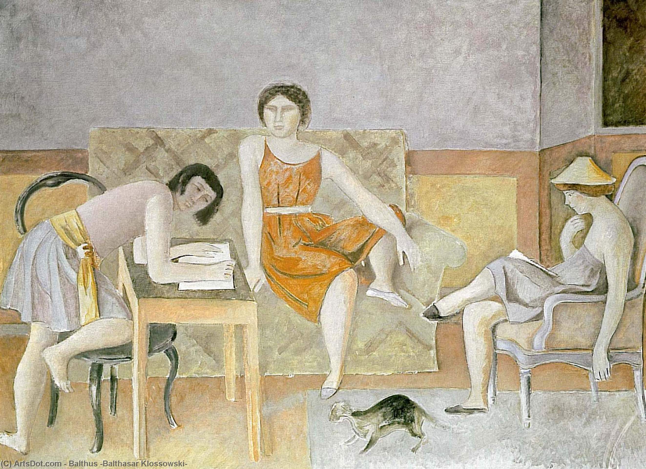 WikiOO.org - Εγκυκλοπαίδεια Καλών Τεχνών - Ζωγραφική, έργα τέχνης Balthus (Balthasar Klossowski) - Three sisters