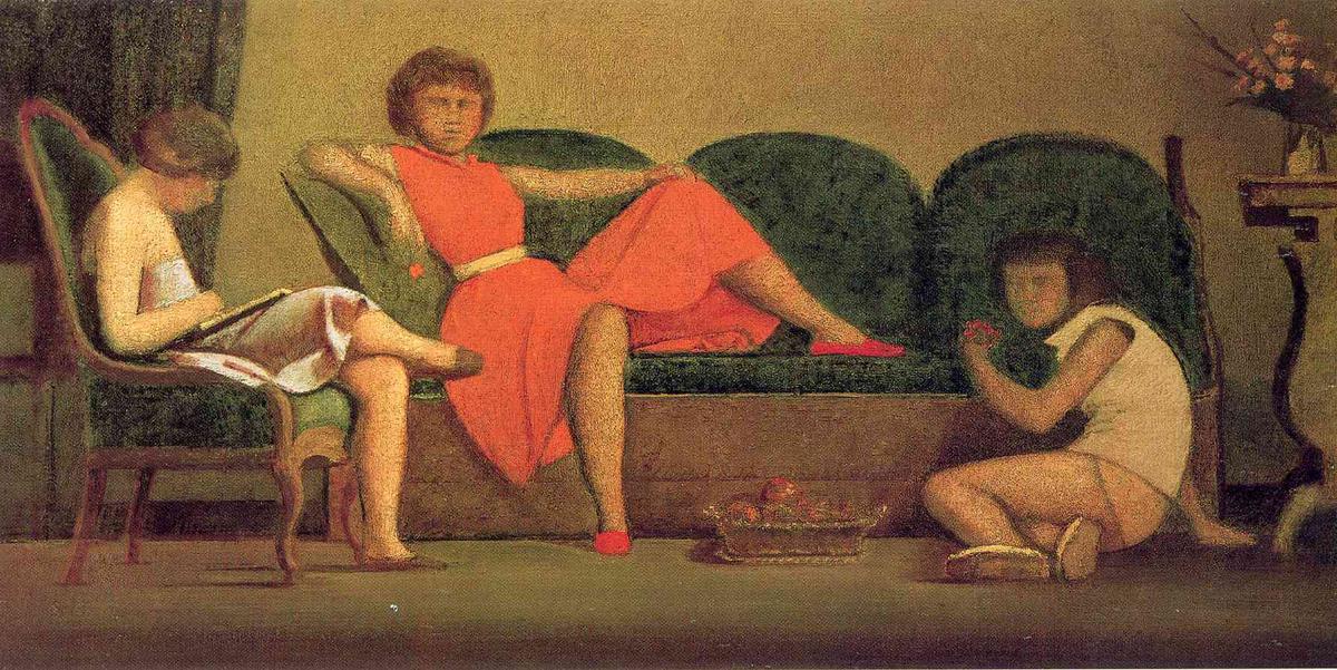 Wikioo.org – La Enciclopedia de las Bellas Artes - Pintura, Obras de arte de Balthus (Balthasar Klossowski) - tres hermanas