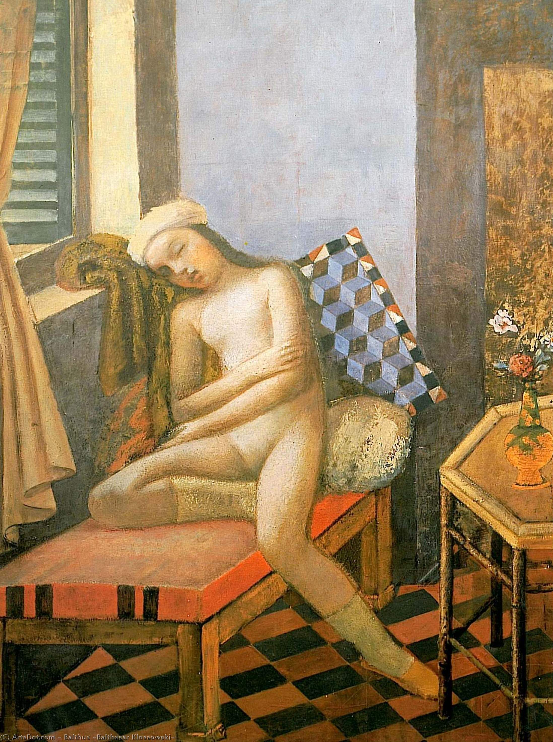 WikiOO.org - Εγκυκλοπαίδεια Καλών Τεχνών - Ζωγραφική, έργα τέχνης Balthus (Balthasar Klossowski) - Sleeping Nude