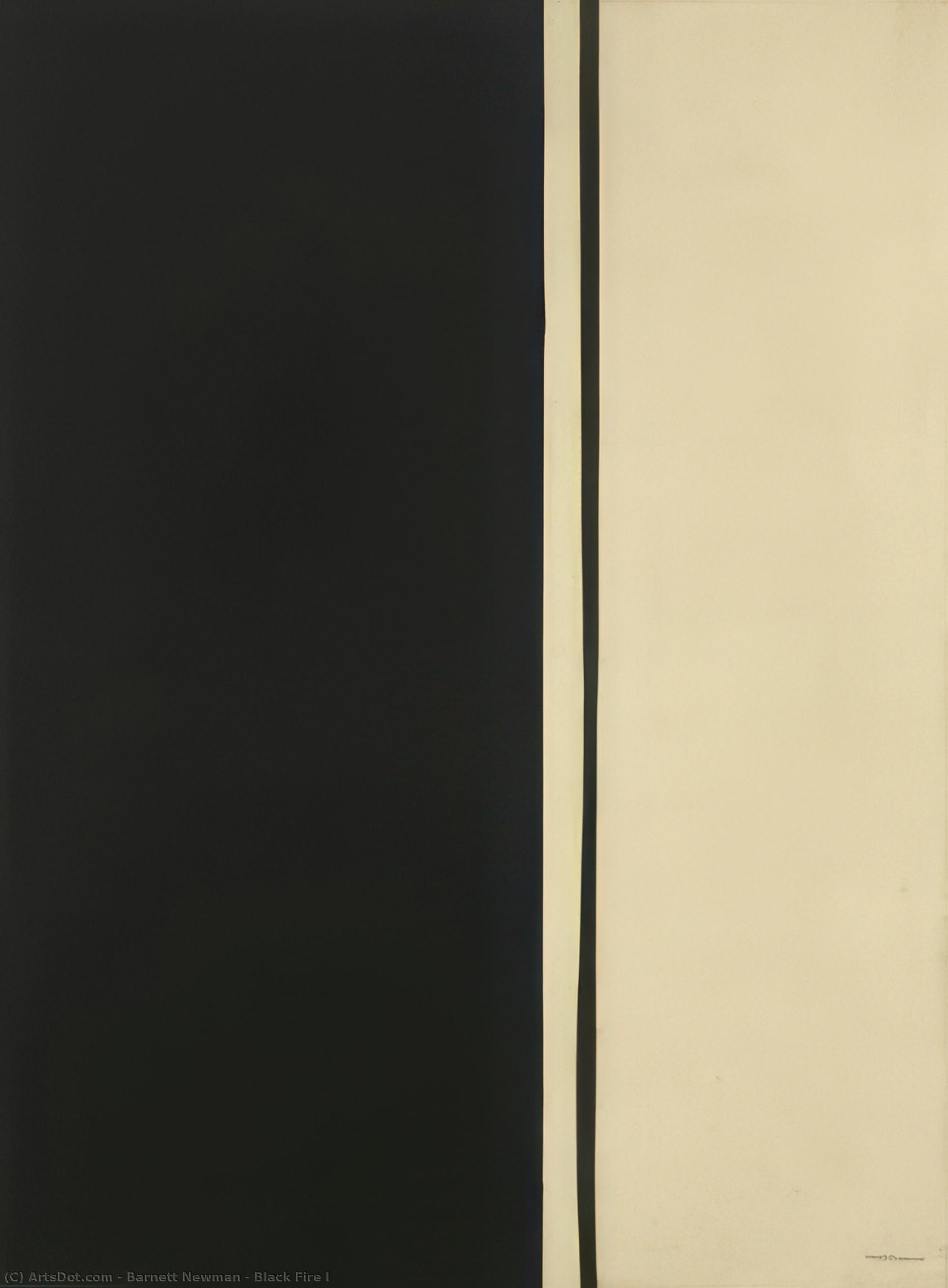 Wikioo.org - The Encyclopedia of Fine Arts - Painting, Artwork by Barnett Newman - Black Fire I