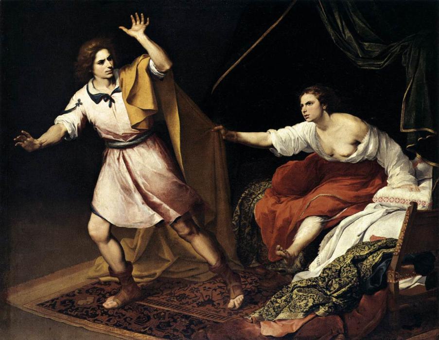 Wikioo.org - The Encyclopedia of Fine Arts - Painting, Artwork by Bartolome Esteban Murillo - Joseph and Potiphar's Wife