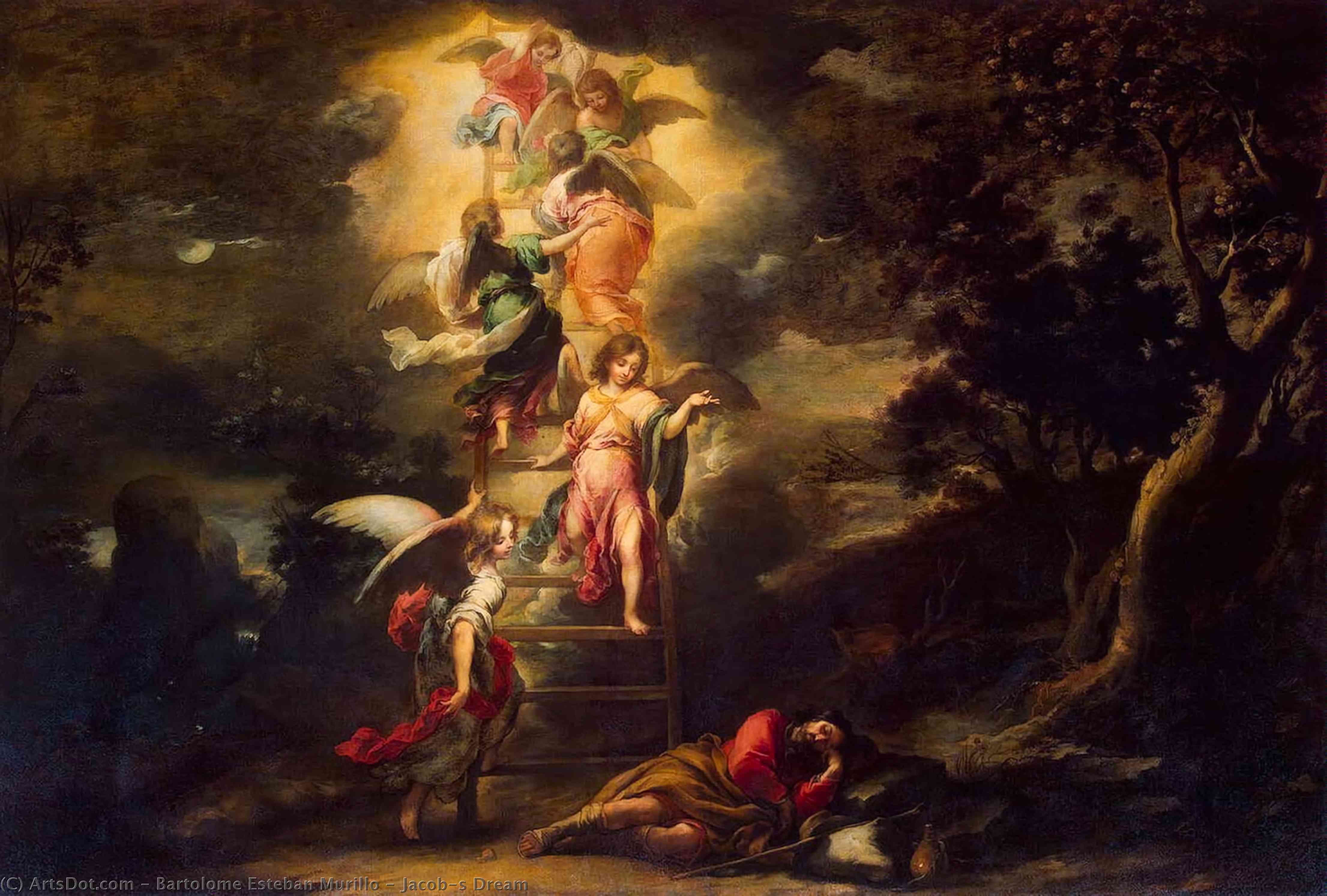 WikiOO.org - Encyclopedia of Fine Arts - Målning, konstverk Bartolome Esteban Murillo - Jacob's Dream